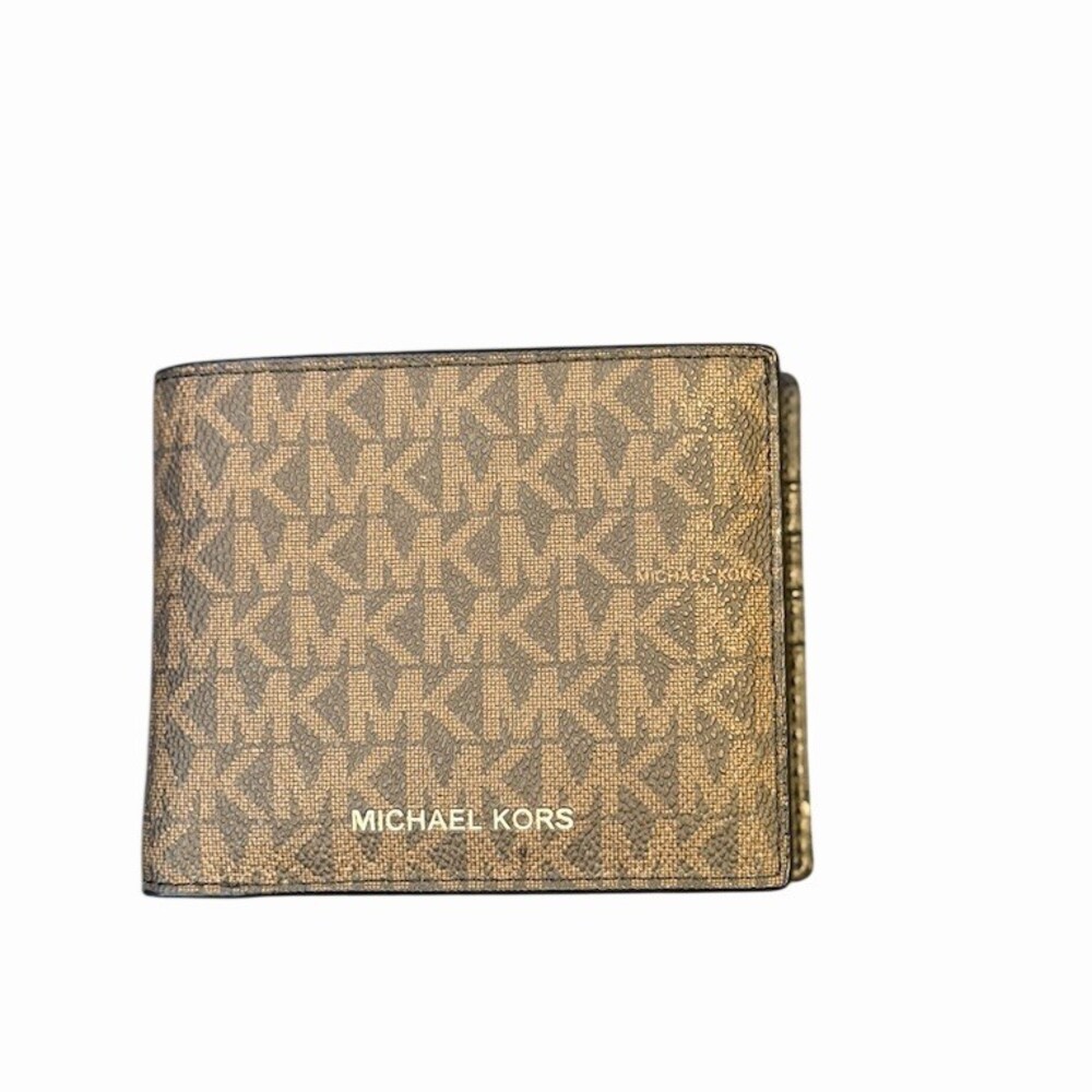 Michael Kors Cooper Men's Bifold Wallet Brown Logo w/ Removable Passcase